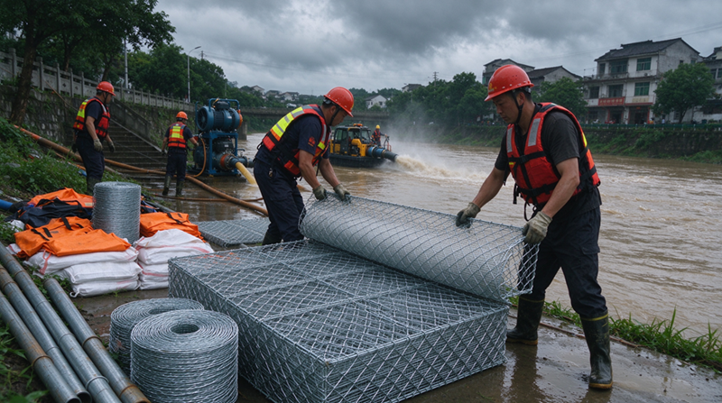 Produk Pencegahan Banjir Changshu Jianghe Mengirimkan Bahan Gabion & Jaring Galvanis untuk Proyek Dukungan Drainase Darurat Mongolia Dalam Produk Pencegahan Banjir Changshu Jianghe Mengirimkan Bahan Gabion & Jaring Galvanis untuk Proyek Dukungan Drainase Darurat Mongolia Dalam